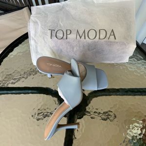 Women open toe slide Mid heel sandals